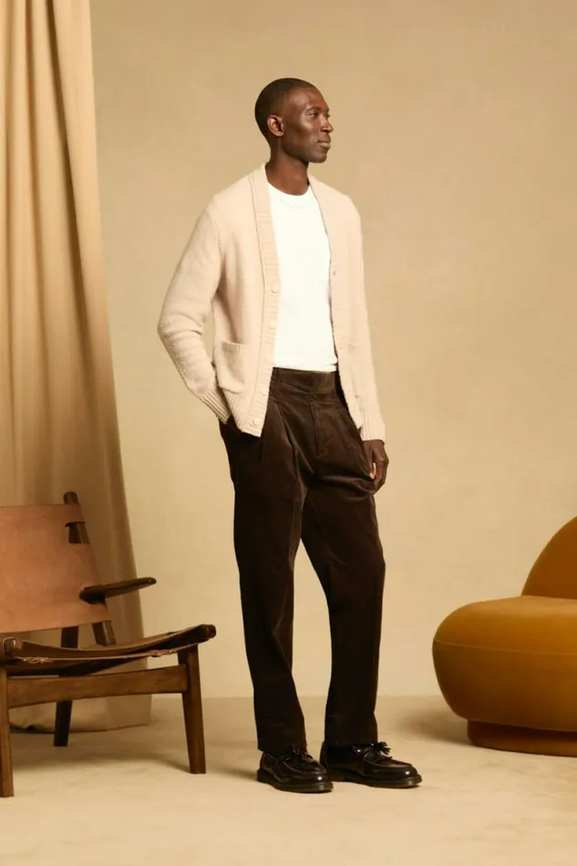 Men Italian Gurkha Trouser Brown Corduroy Bonobos Dress Pants