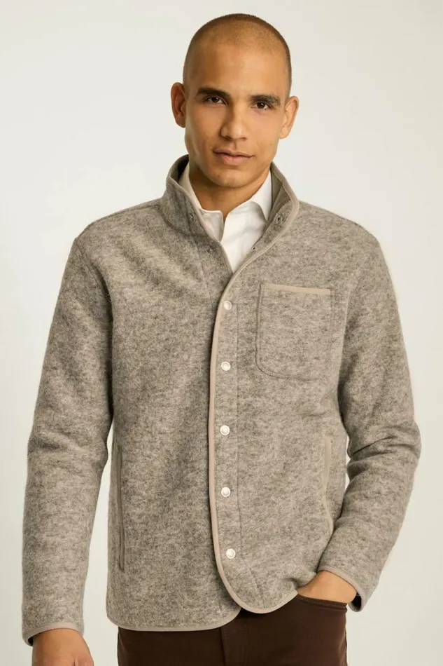 Men Italian Wool Fleece Jacket Natural Grey Bonobos Jackets and Coats