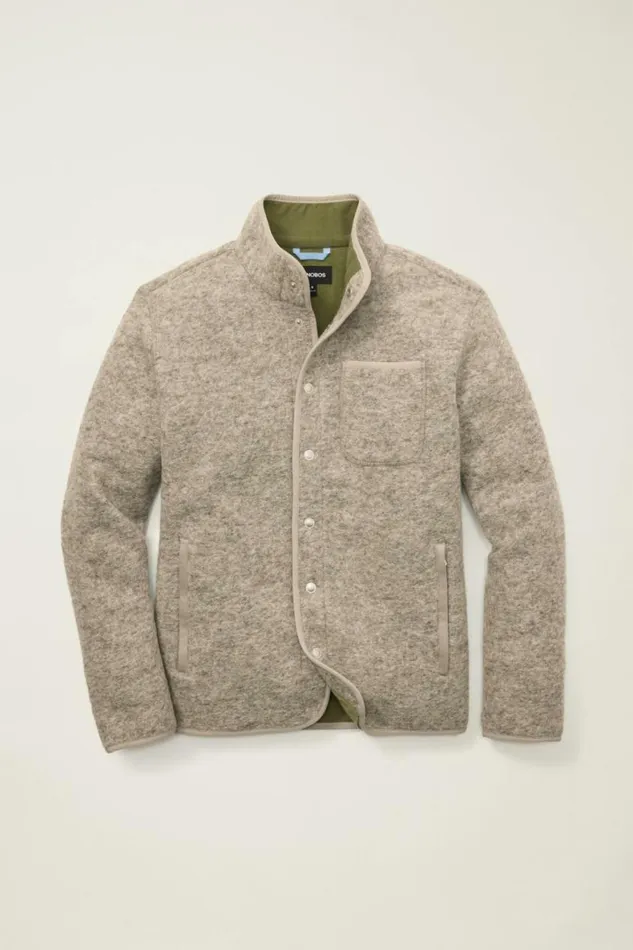 Men Italian Wool Fleece Jacket Natural Grey Bonobos Jackets and Coats