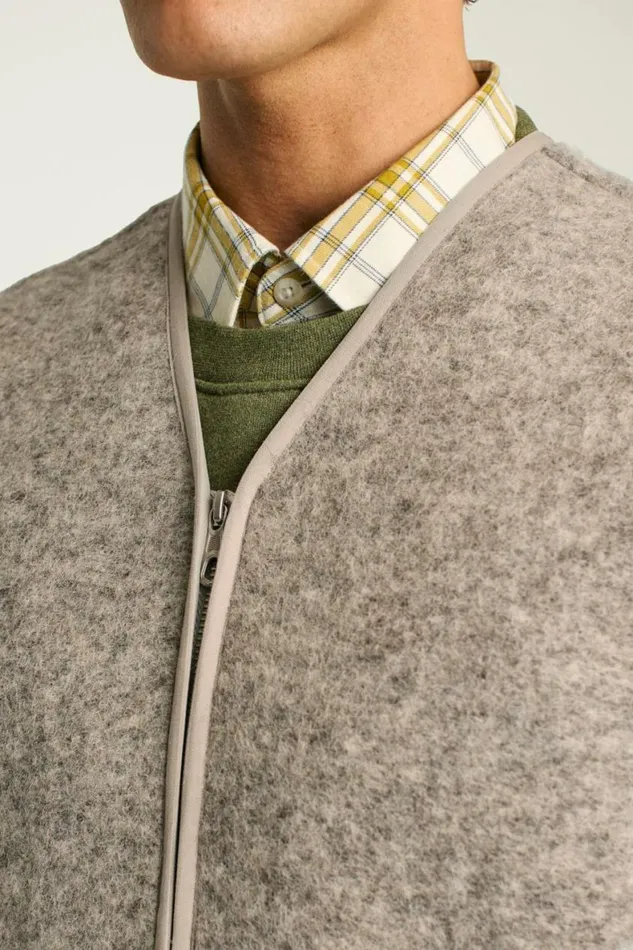 Men Italian Wool Fleece Vest Natural Grey Bonobos Vests