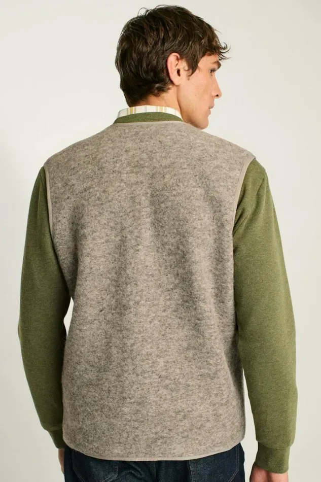 Men Italian Wool Fleece Vest Natural Grey Bonobos Vests