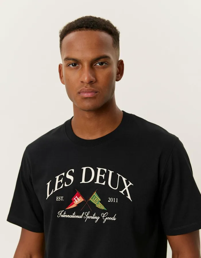 Men Ivy League TShirt 8211 BlackBlack Les Deux Tshirts