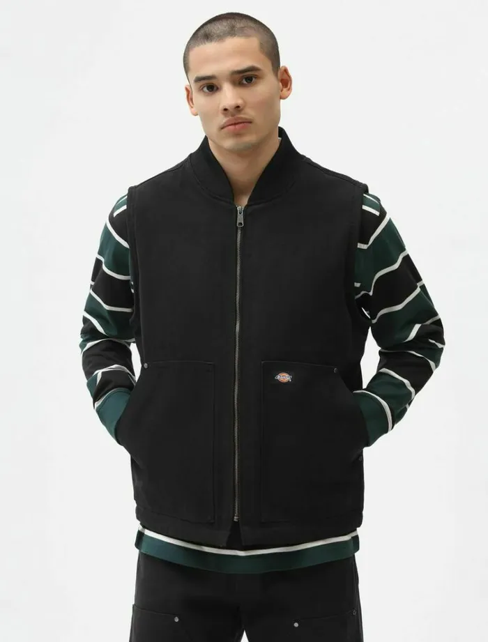 Men Jackets Dickies Duck Canvas Vest Black