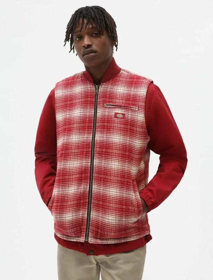 Men Jackets Dickies Pedro Bay Vest Bikg Red