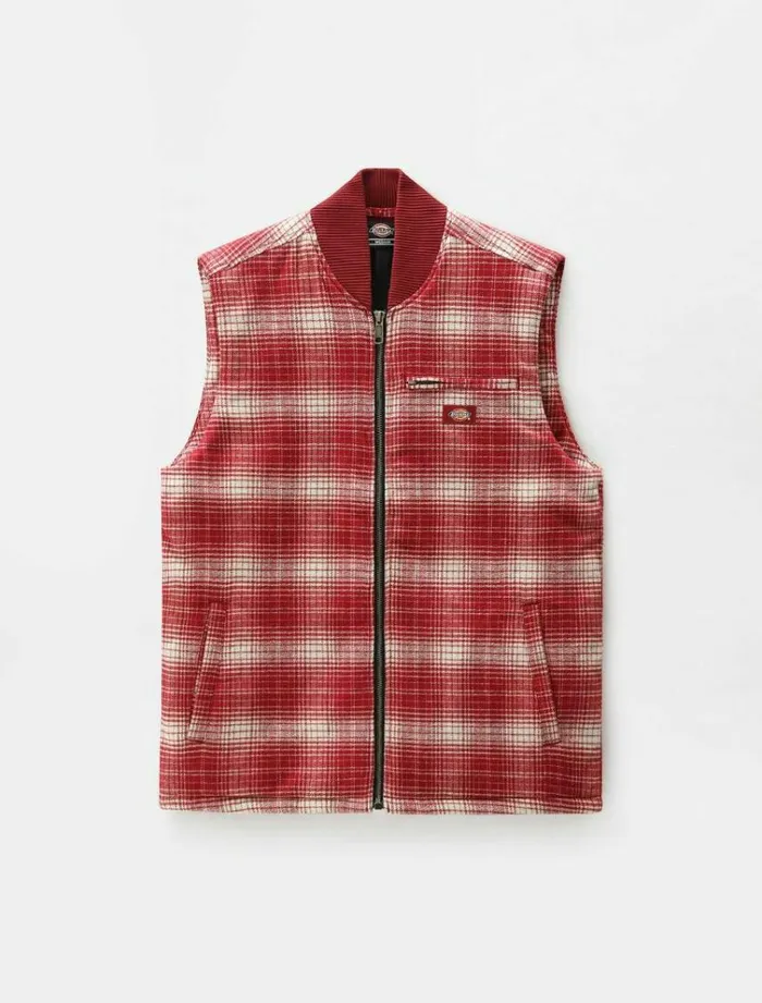 Men Jackets Dickies Pedro Bay Vest Bikg Red