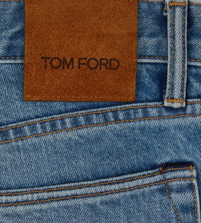 Men Jeans Tom Ford Aged Light Wash Slim Fit Denim Washed Blue Men Jeans Tom Ford Aged Light Wash Slim Fit Denim Washed Blue