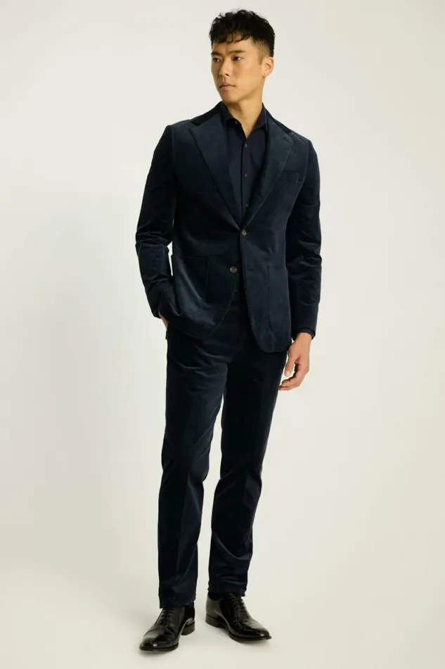 Men Jetsetter Italian Corduroy Suit Dark Blue Bonobos Suits