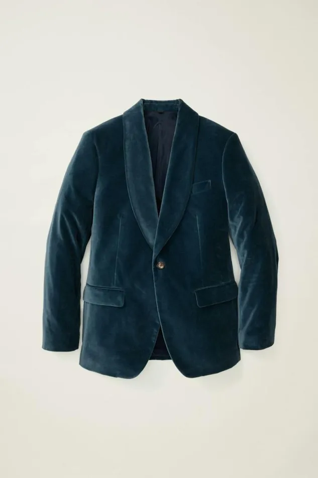 Men Jetsetter Italian Velvet Blazer Frost Blue Bonobos Blazers and Sport Coats