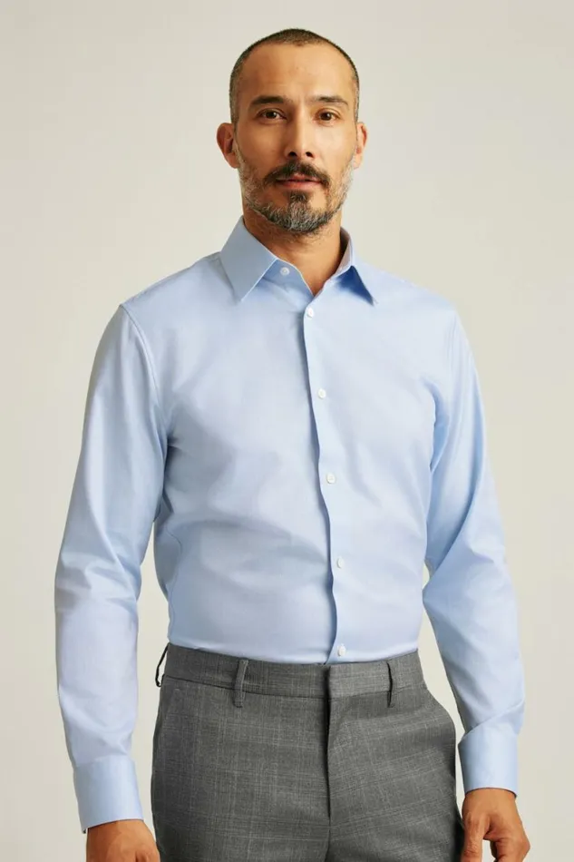 Men Jetsetter Premium Dress Shirt Blue Dobby Bonobos Formal Dress Shirts