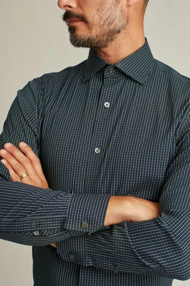 Men Jetsetter Stretch Dress Shirt Black Blue Tattersall Bonobos Business Casual Shirts
