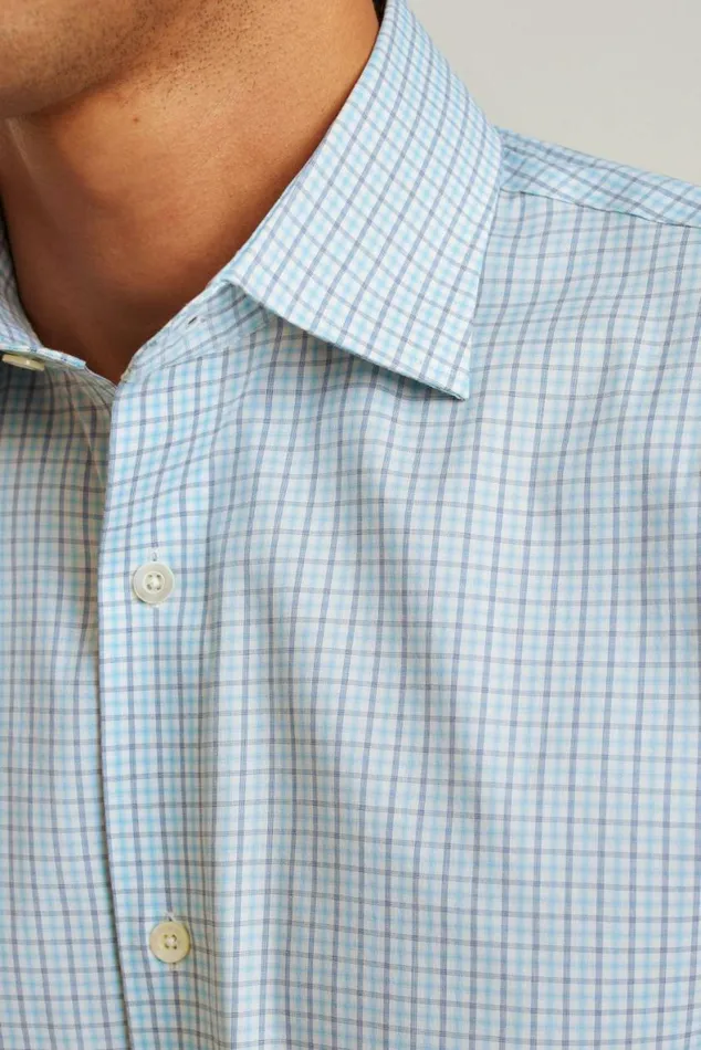 Men Jetsetter Stretch Dress Shirt Blue Alden Plaid Bonobos Business Casual Shirts