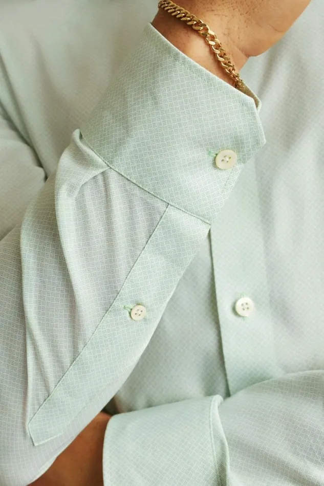 Men Jetsetter Stretch Dress Shirt English Ivy Green Geo Bonobos Business Casual Shirts