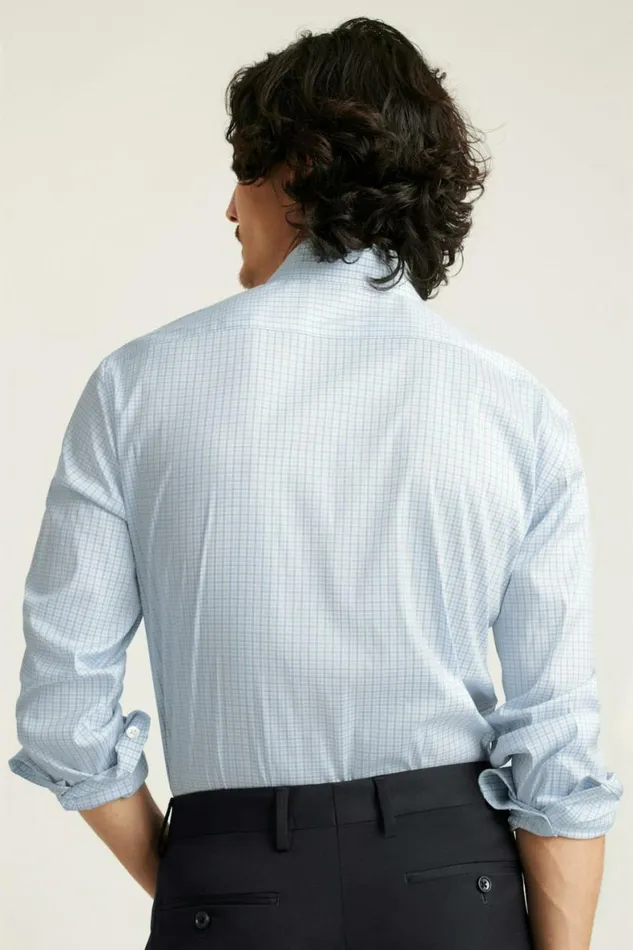 Men Jetsetter Stretch Dress Shirt Lake Blues Gingham Bonobos Business Casual Shirts