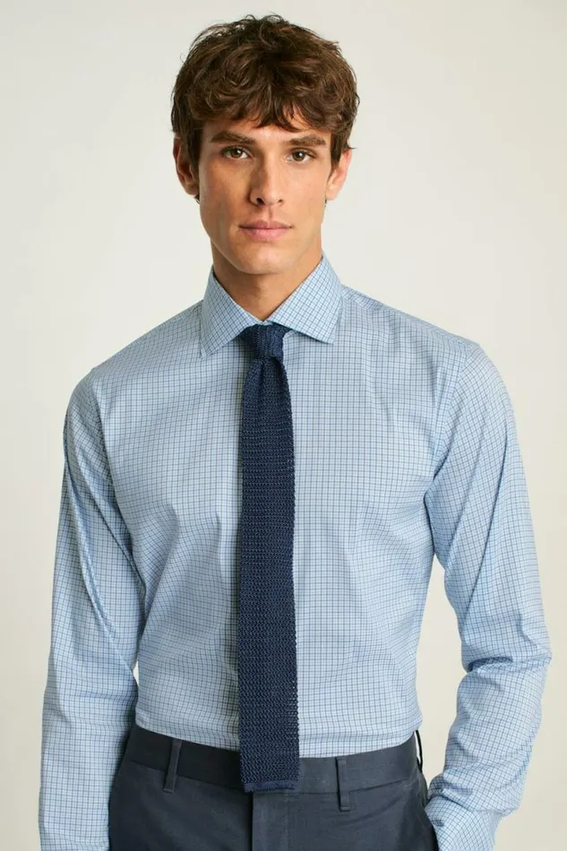 Men Jetsetter Stretch Dress Shirt Multi Blue Tattersal Bonobos Business Casual Shirts