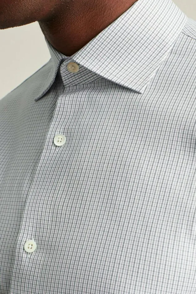 Men Jetsetter Stretch Dress Shirt Navy Violet Micro Plaid Bonobos Business Casual Shirts