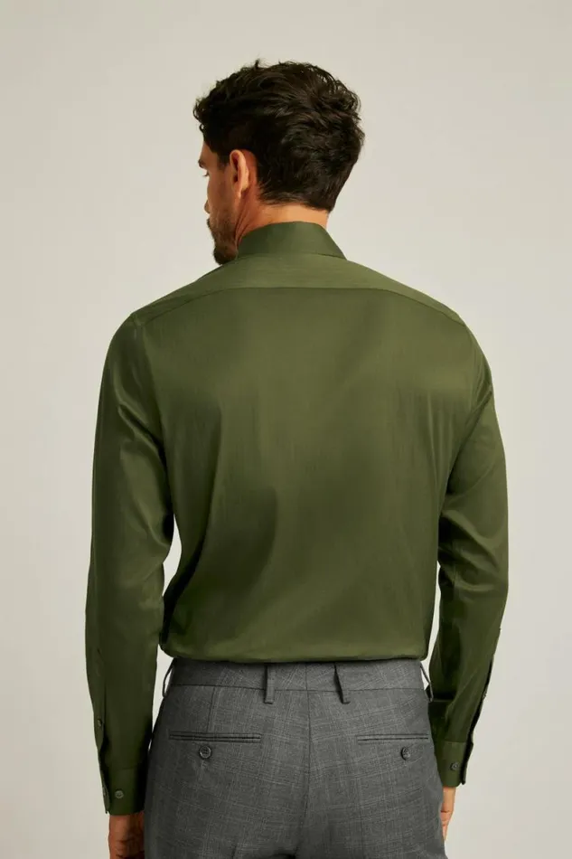 Men Jetsetter Stretch Dress Shirt Olive Harley Herringbone Bonobos Business Casual Shirts
