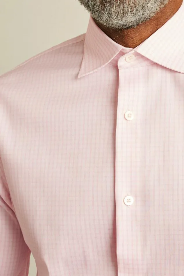 Men Jetsetter Stretch Dress Shirt Pink Micro Windowpane Bonobos Business Casual Shirts