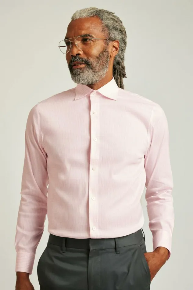 Men Jetsetter Stretch Dress Shirt Pink Micro Windowpane Bonobos Business Casual Shirts