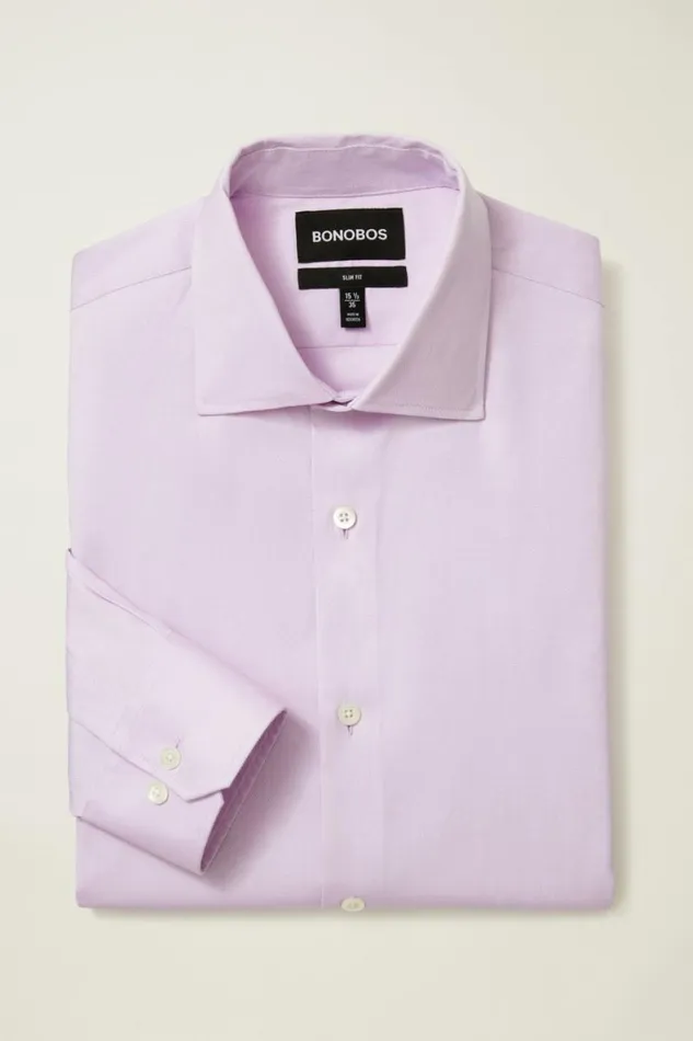 Men Jetsetter Stretch Dress Shirt Textured Lilac Bonobos Business Casual Shirts