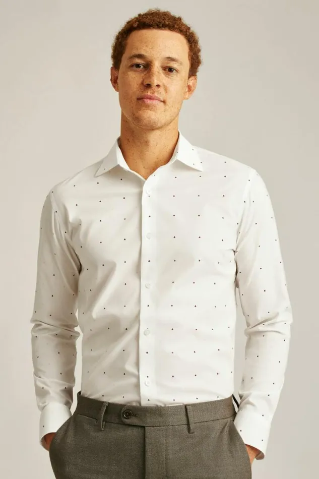 Men Jetsetter Stretch Dress Shirt White Royal Flush Bonobos Business Casual Shirts