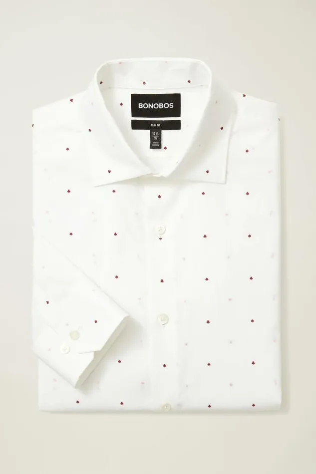 Men Jetsetter Stretch Dress Shirt White Royal Flush Bonobos Business Casual Shirts