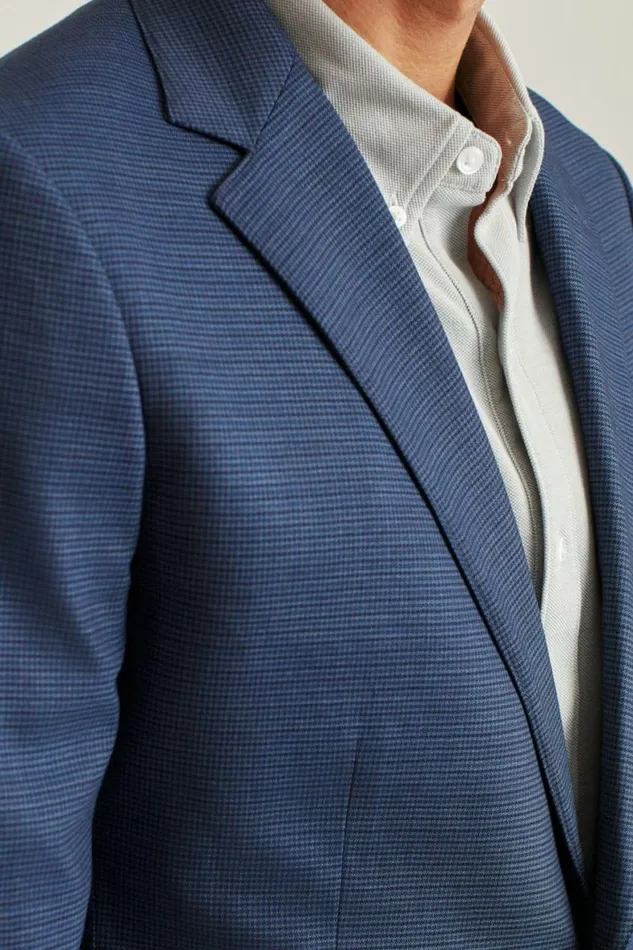 Men Jetsetter Stretch Italian Wool Blazer Bright Navy Check Bonobos Blazers and Sport Coats