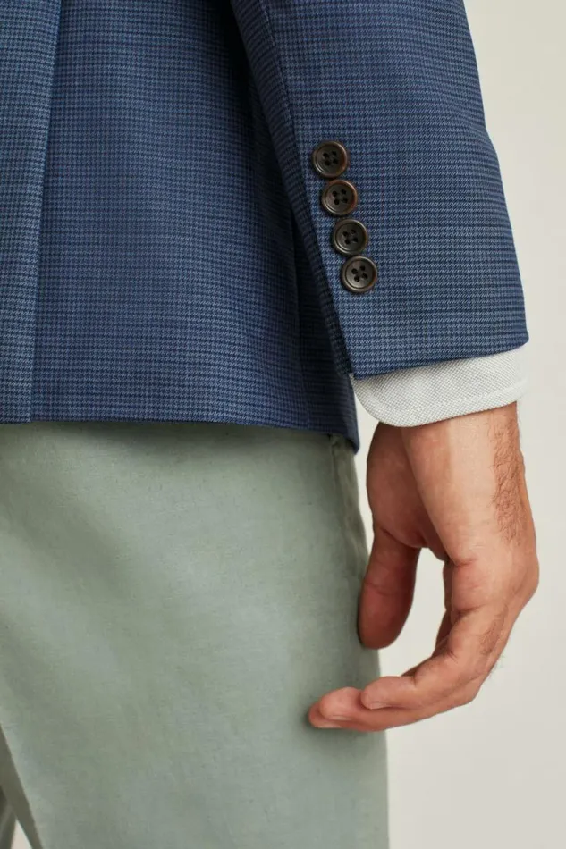 Men Jetsetter Stretch Italian Wool Blazer Bright Navy Check Bonobos Blazers and Sport Coats