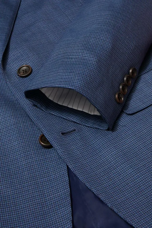 Men Jetsetter Stretch Italian Wool Blazer Bright Navy Check Bonobos Blazers and Sport Coats