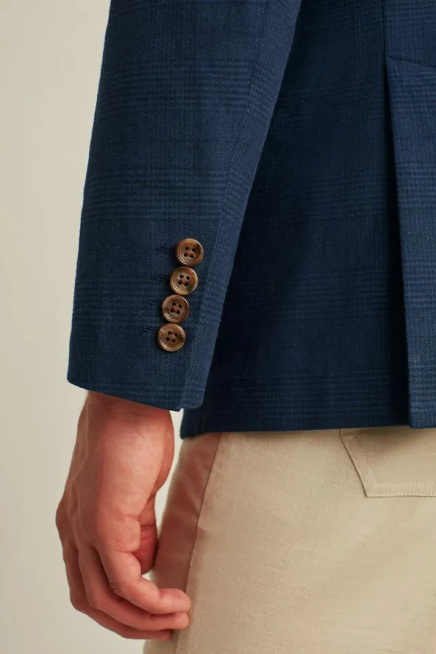 Men Jetsetter Unconstructed Blazer Navy Tonal Glen Plaid Bonobos Blazers and Sport Coats