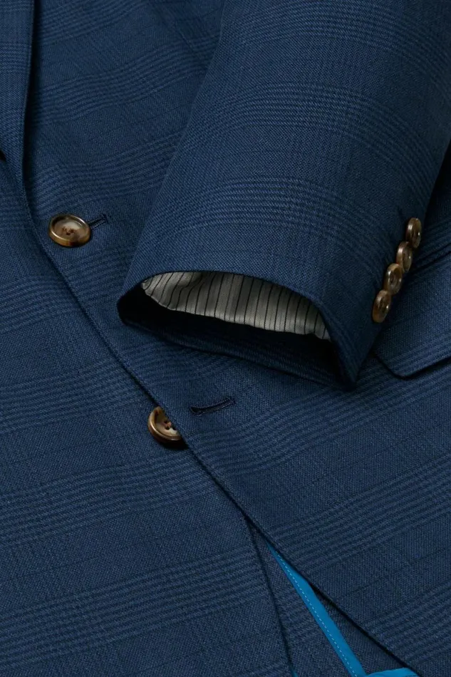Men Jetsetter Unconstructed Blazer Navy Tonal Glen Plaid Bonobos Blazers and Sport Coats