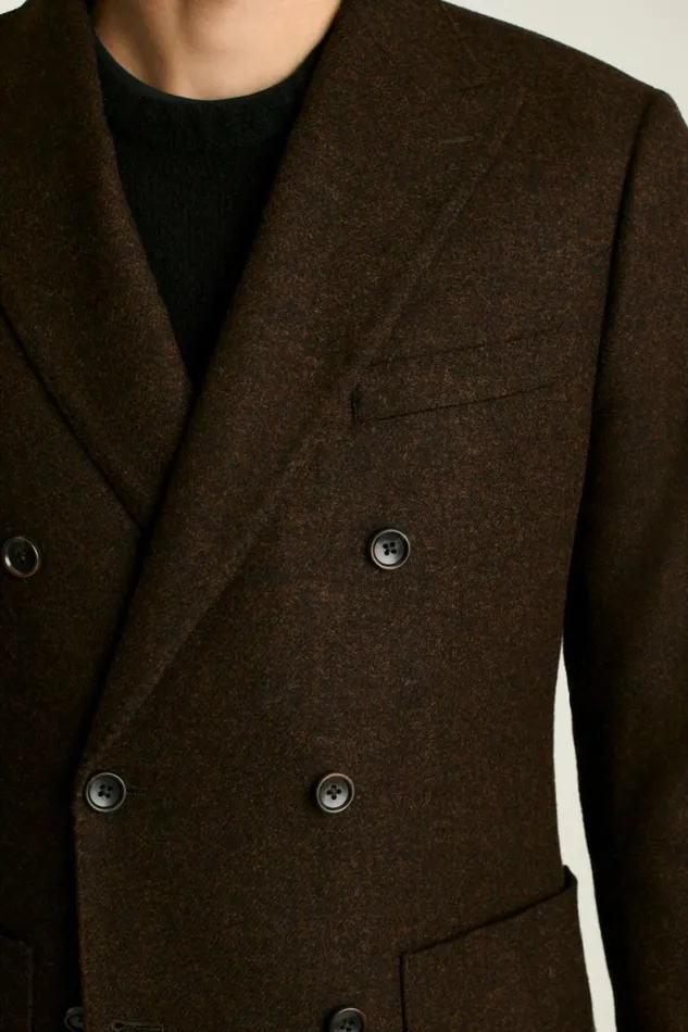 Men Jetsetter Unconstructed Double Breasted Blazer Walnut Brown Bonobos Blazers and Sport Coats