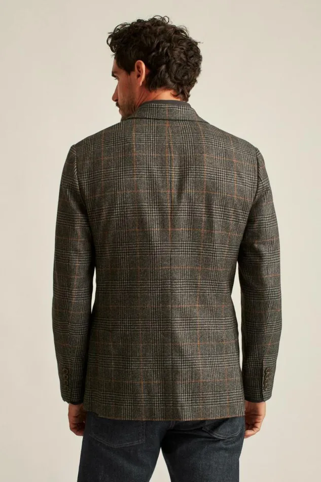 Men Jetsetter Unconstructed Italian Wool Blazer Dark Grey Glen Plaid Bonobos Blazers and Sport Coats