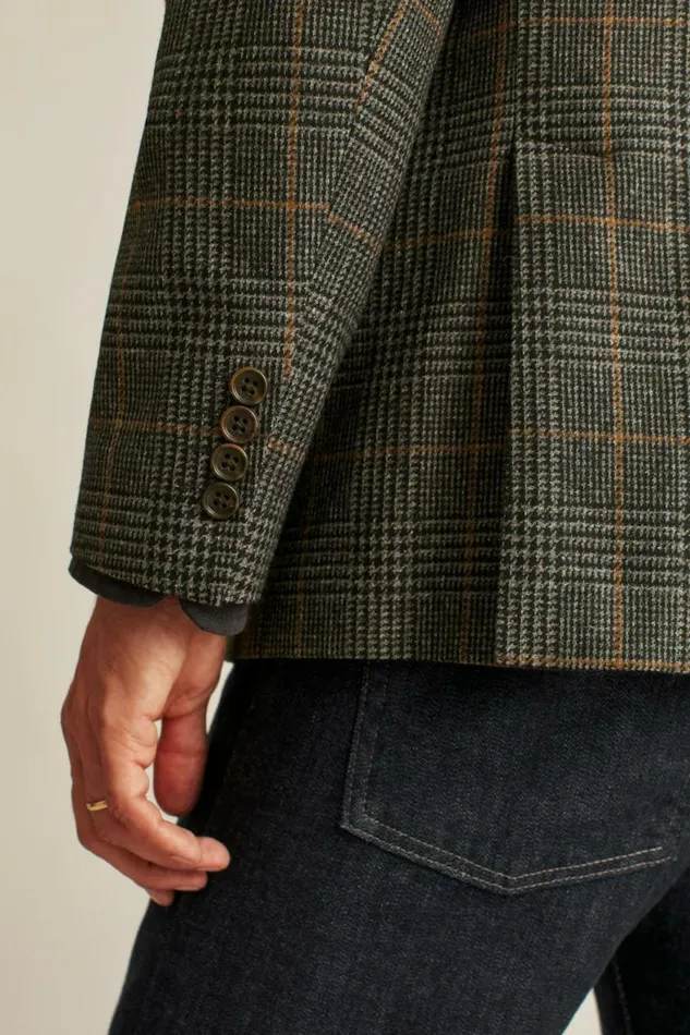 Men Jetsetter Unconstructed Italian Wool Blazer Dark Grey Glen Plaid Bonobos Blazers and Sport Coats