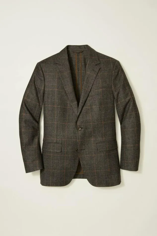Men Jetsetter Unconstructed Italian Wool Blazer Dark Grey Glen Plaid Bonobos Blazers and Sport Coats