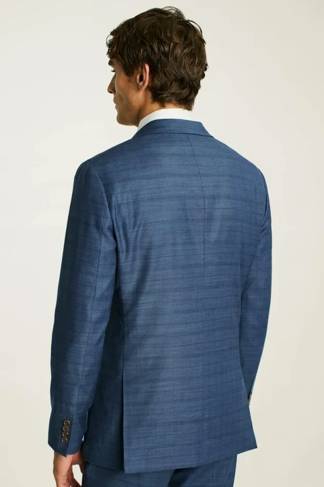Men Jetsetter Wool Blazer Mid Blue Glen Plaid Bonobos Blazers and Sport Coats