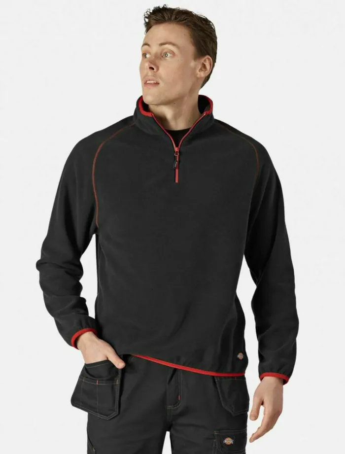 Men Jumpers and Sweatshirts Dickies Smithfield Two Tone Fleece Black Red