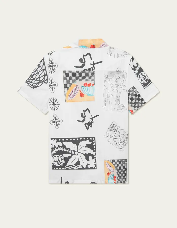 Men Kamar AOP SS Shirt 8211 Light Ivory Les Deux ShirtsOvershirts