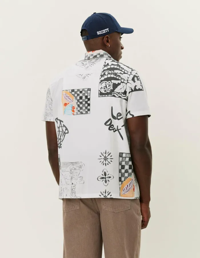 Men Kamar AOP SS Shirt 8211 Light Ivory Les Deux ShirtsOvershirts