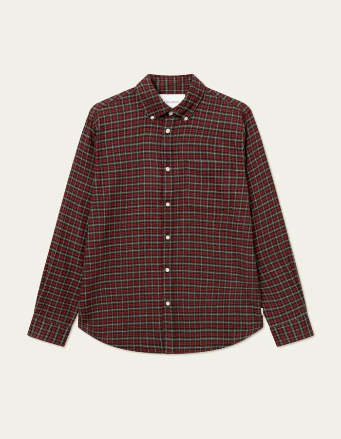 Men Kent Check Shirt 20 8211 RedBlack Les Deux ShirtsOvershirts