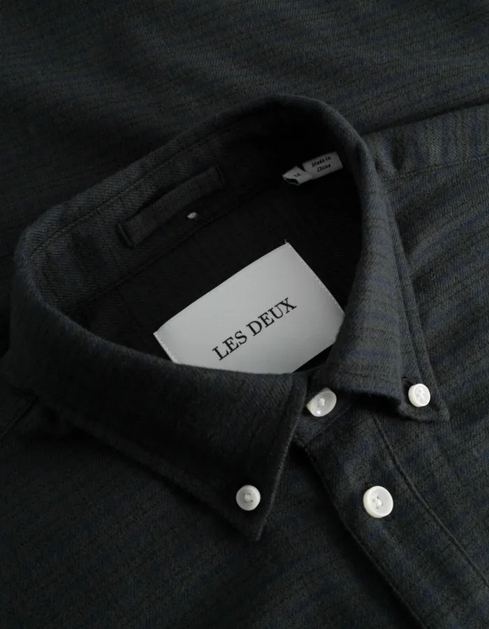 Men Kent Check Shirt 20 8211 RosinDark Navy Les Deux ShirtsOvershirts