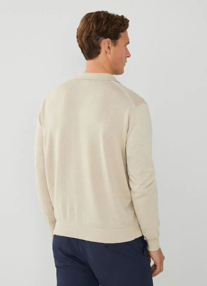 Men Knitwear Hackett London Long Sleeve Polo Shore