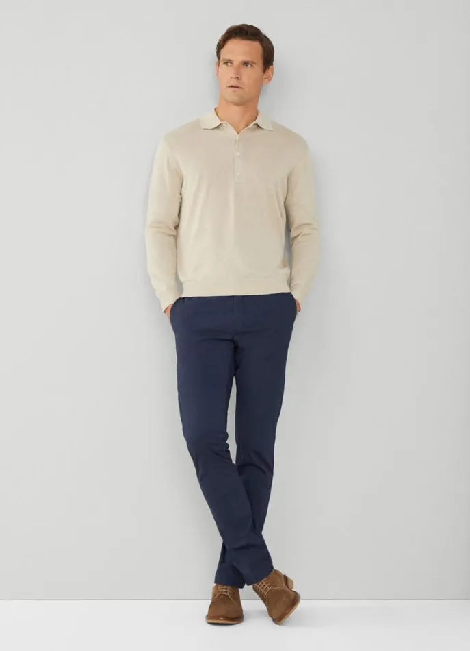 Men Knitwear Hackett London Long Sleeve Polo Shore