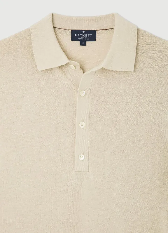 Men Knitwear Hackett London Long Sleeve Polo Shore