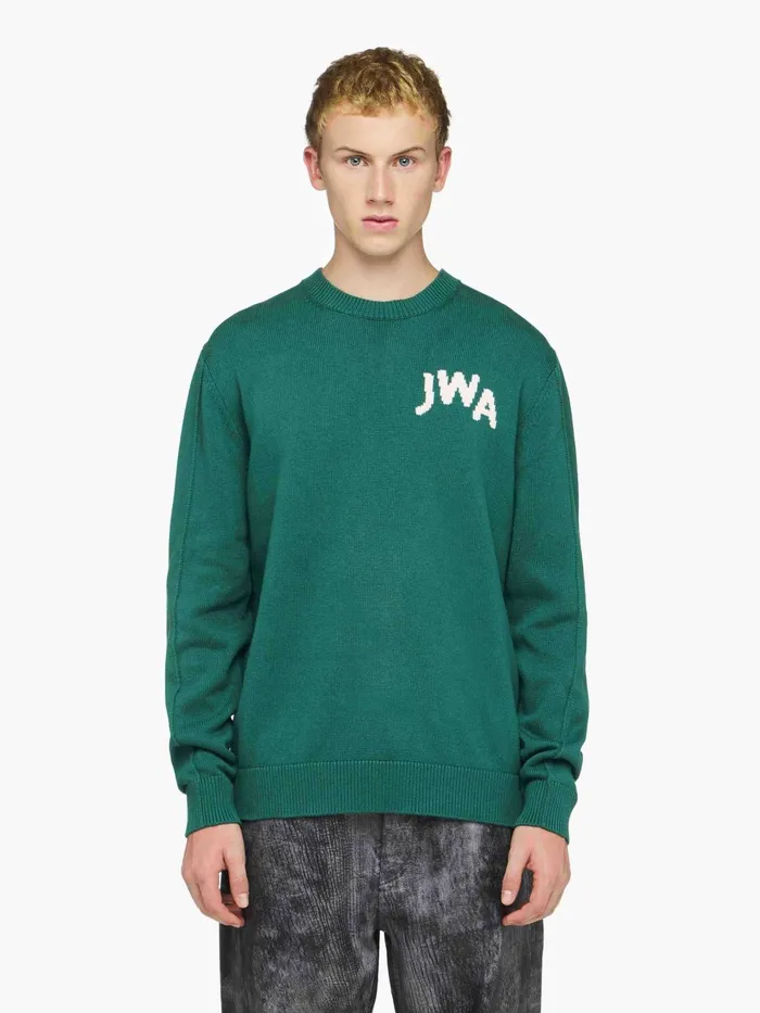 Men Knitwear JW Anderson JWA CREW NECK SWEATER Emerald Men Knitwear JW Anderson JWA CREW NECK SWEATER Emerald