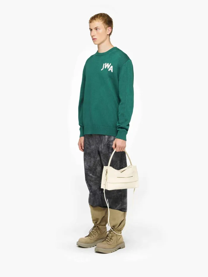Men Knitwear JW Anderson JWA CREW NECK SWEATER Emerald Men Knitwear JW Anderson JWA CREW NECK SWEATER Emerald