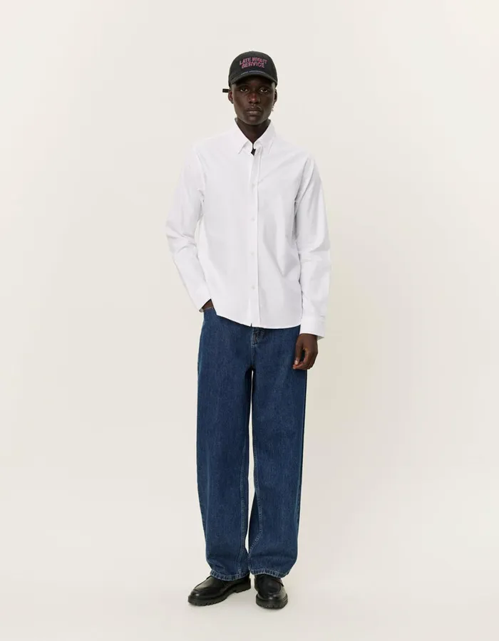 Men Konrad Oxford Shirt 8211 WhiteWhite Les Deux ShirtsOvershirts