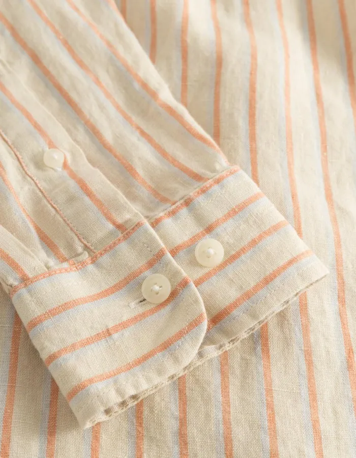 Men Kristian Linen BD Shirt 8211 IvoryBaked Papaya Les Deux ShirtsOvershirts