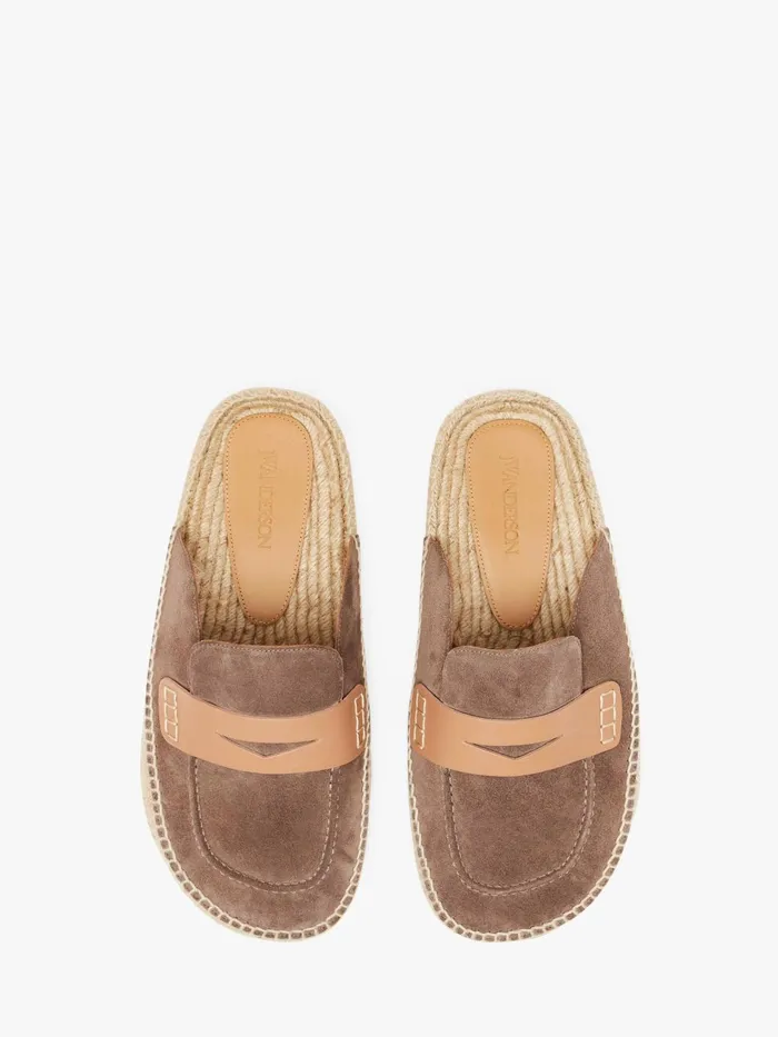 Men Loafers JW Anderson SUEDE ESPADRILLE LOAFER MULES Taupe Men Loafers JW Anderson SUEDE ESPADRILLE LOAFER MULES Taupe