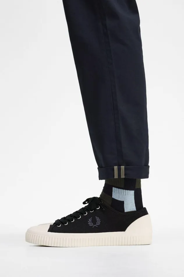 Men Low Hughes Blackgunmetal Fred Perry Shoes