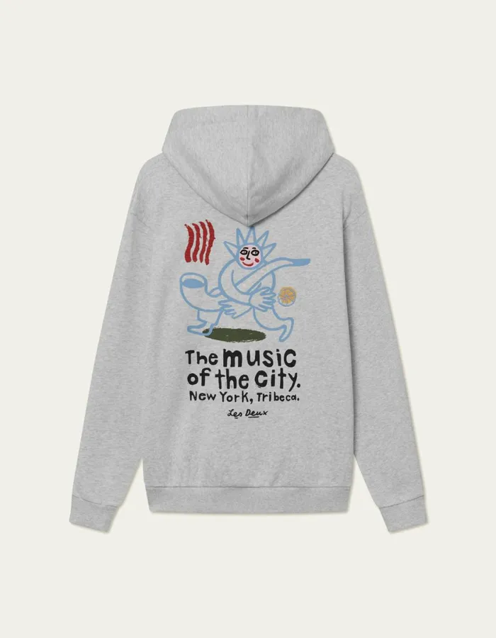 Men Luca Hoodie 8211 Snow Melange Les Deux HoodiesSweatshirts